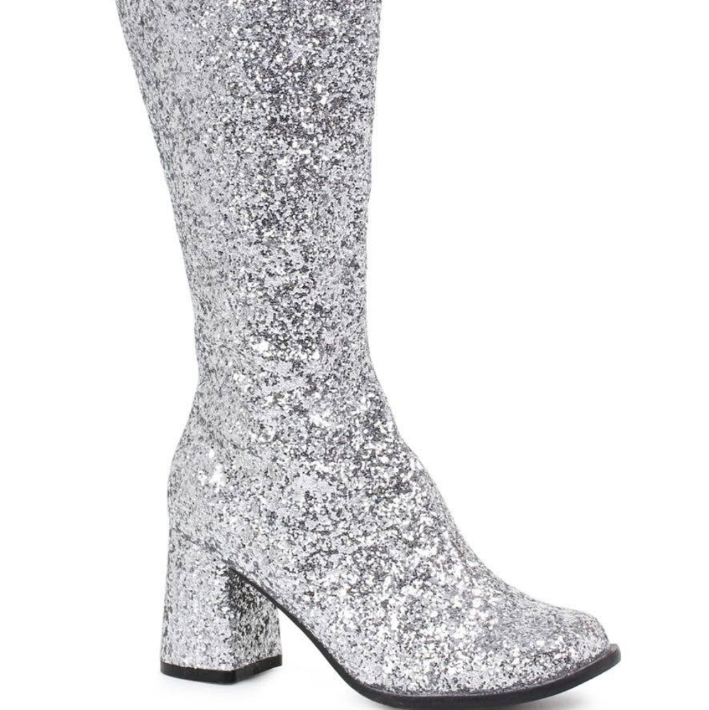 Silver Glitter Gogo boots Size 11